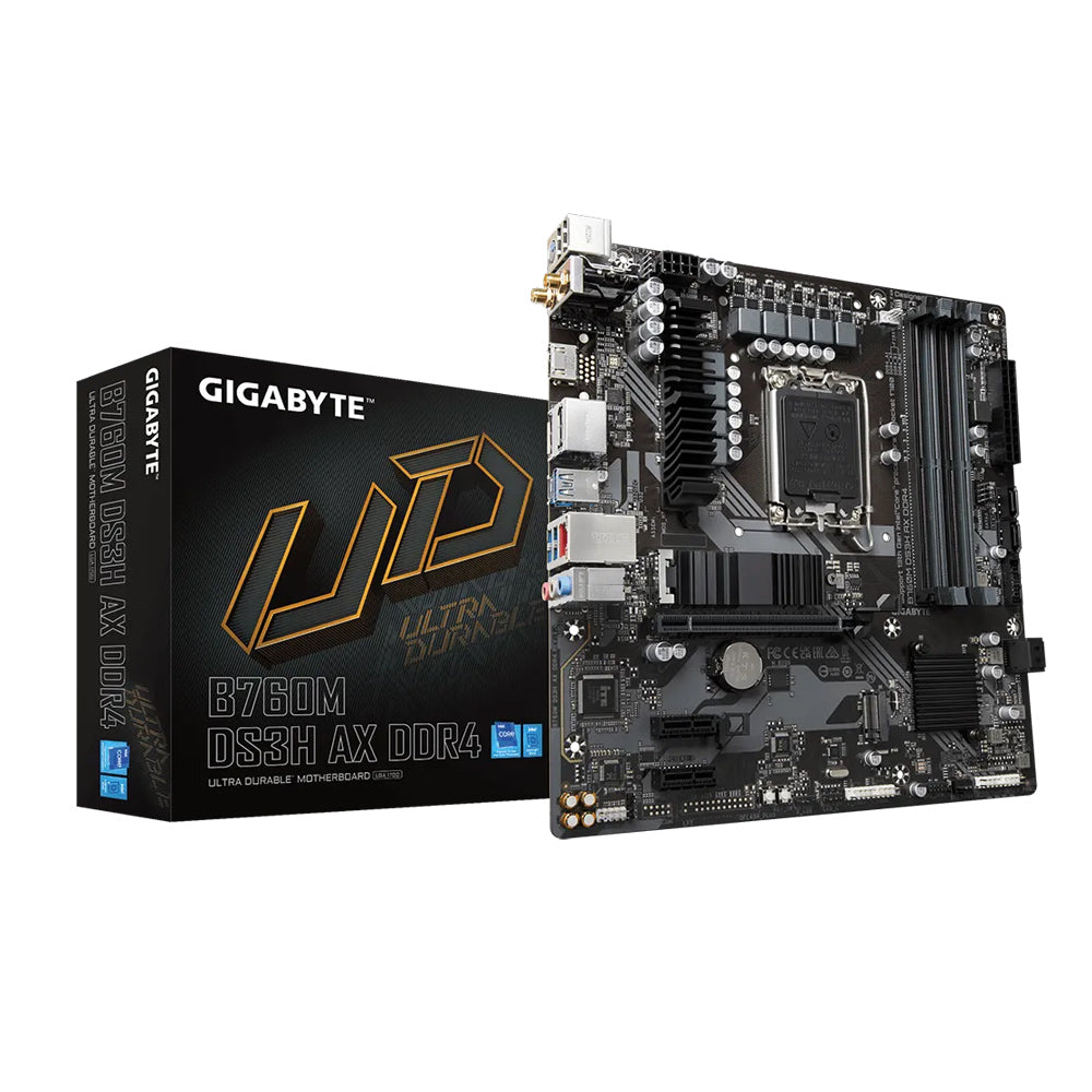 GIGABYTE B760M DS3H AX DDR4 WIFI Intel B760 LGA 1700 Micro-ATX Motherboard
