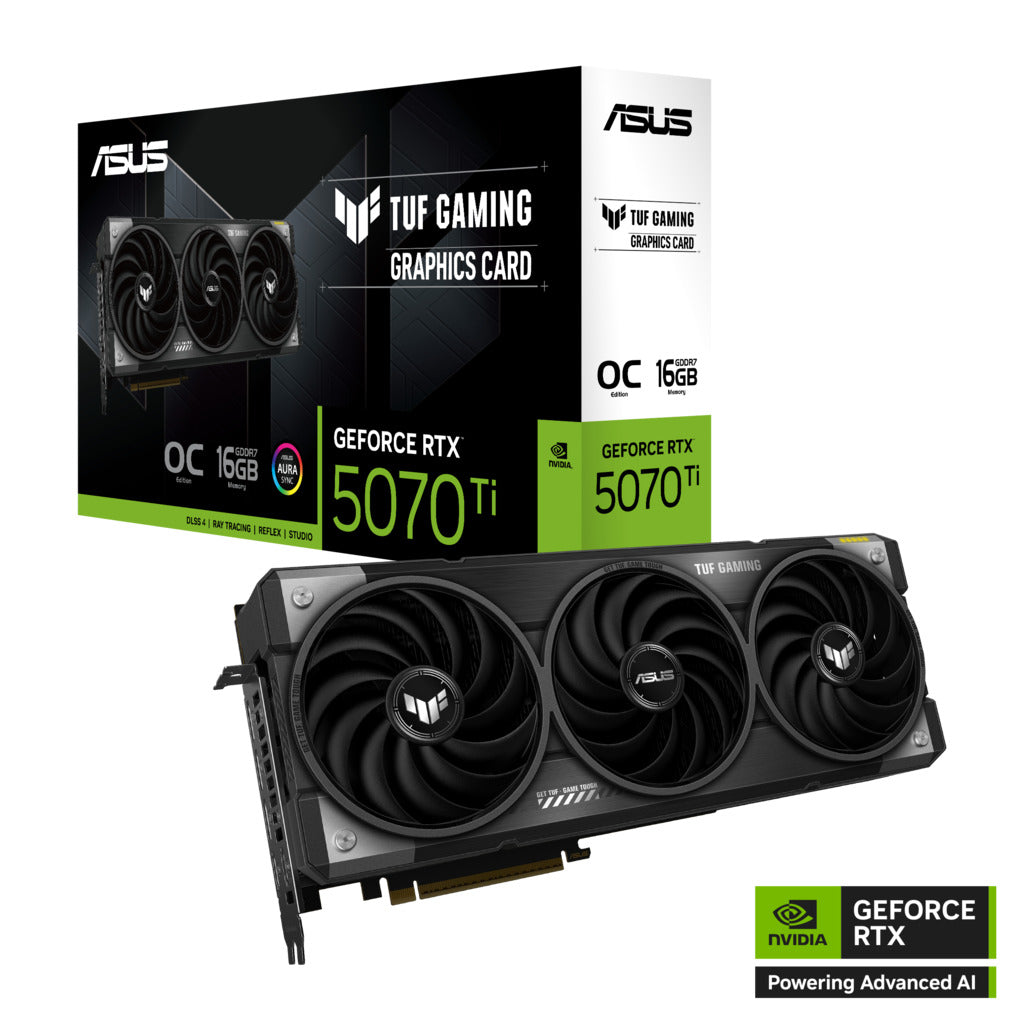 ASUS TUF Gaming GeForce RTX 5070 Ti 16GB GDDR7 OC Edition Triple Fan Graphics Card