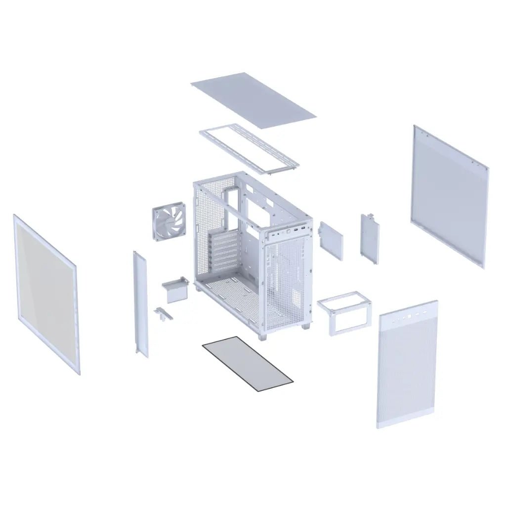 ASUS Prime AP303 White ATX Mid-Tower PC Case with Tempered Glass and 360mm Radiator Support
