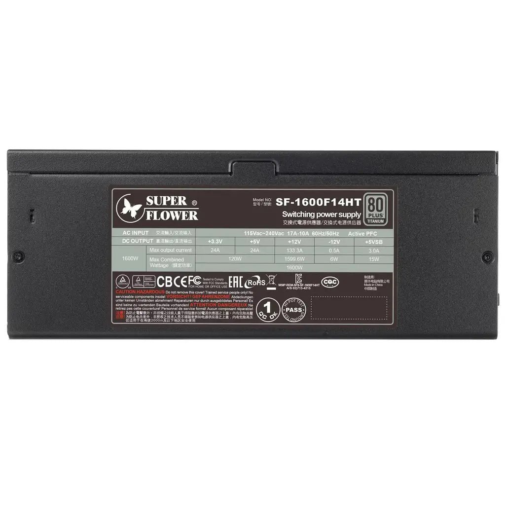 Super Flower Leadex Titanium 1600W 80+ Platinum Certified Fully Modular ATX 3.1 & PCIe 5.1 Power Supply