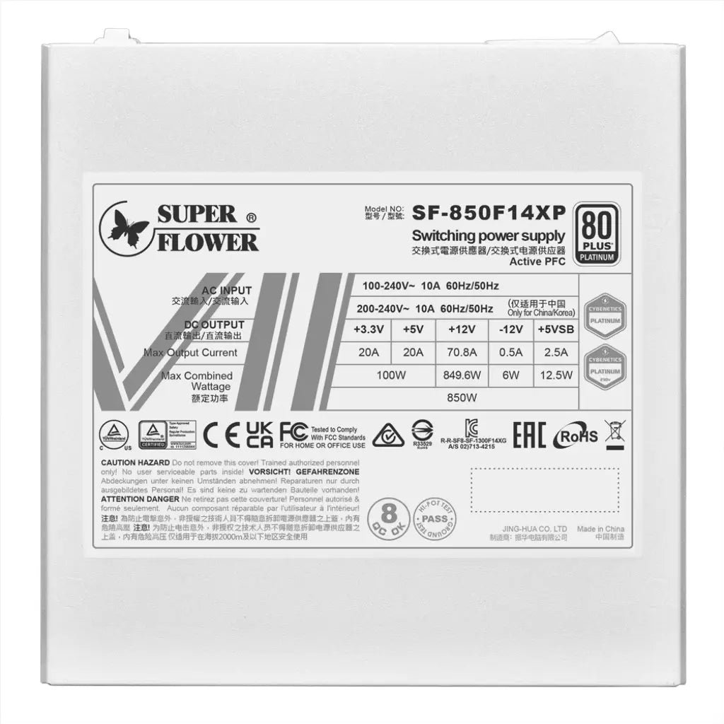 Super Flower Leadex VII Platinum PRO 850W ATX 3.1 & PCIe 5.1 Fully Modular Power Supply Unit - White Edition