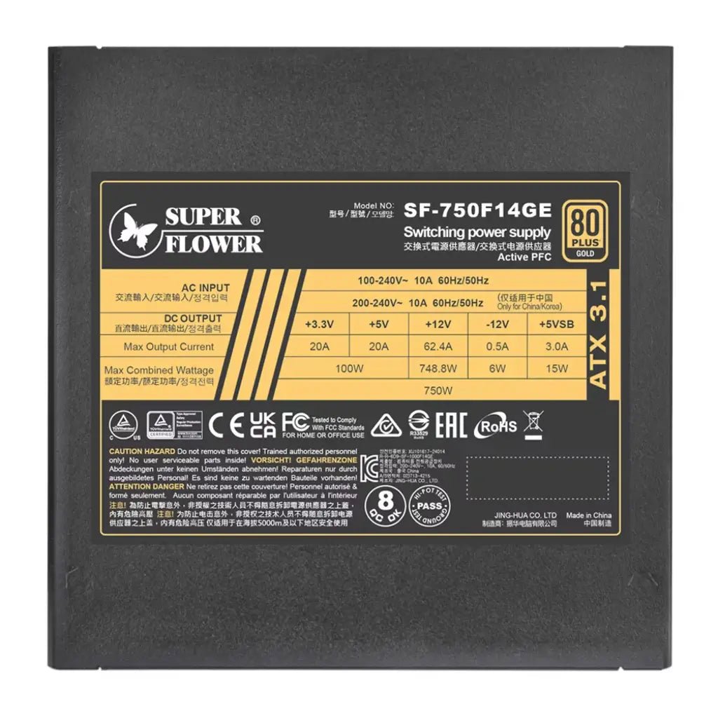 Super Flower Leadex III Gold 750W Fully Modular ATX 3.1 & PCIe 5.1 Ready Power Supply Unit