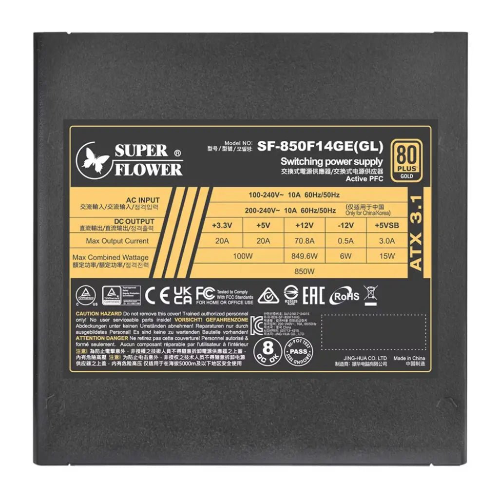Super Flower Leadex III Gold 850W Fully Modular ATX 3.1 & PCIe 5.1 Ready Power Supply Unit