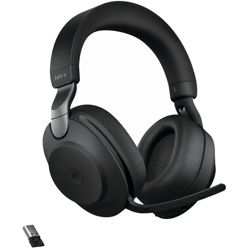 Jabra Evolve2 85 MS Stereo Wireless Headset with Digital Hybrid Active Noise Cancellation - Black