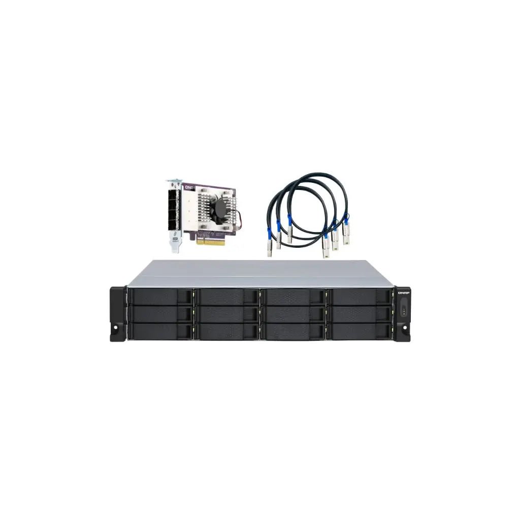 QNAP TL-R1200S-RP 12-Bay 2U Rackmount SATA 6Gb/s JBOD Storage Enclosure with Redundant Power Supply