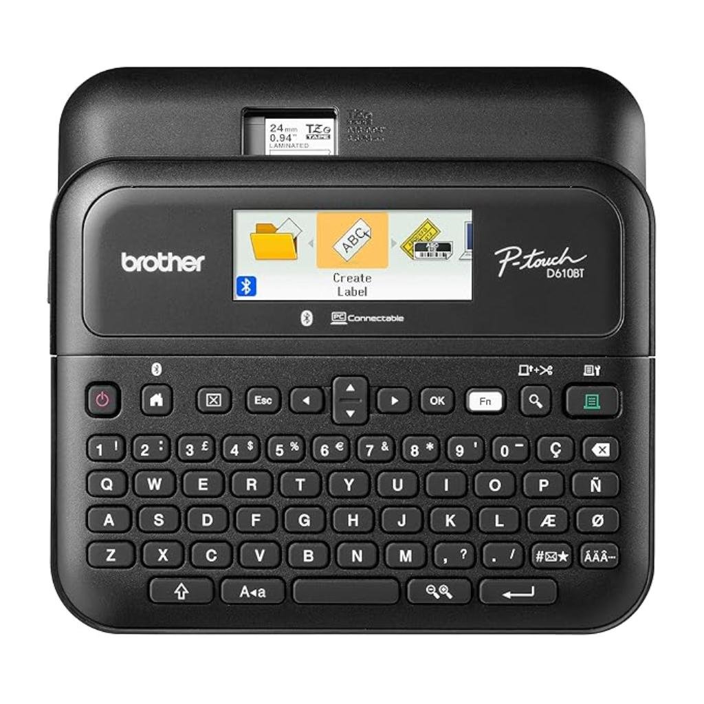 Brother PT-D610BT Professional Bluetooth and USB Label Printer with Auto Cutter and Full-Color LCD Display