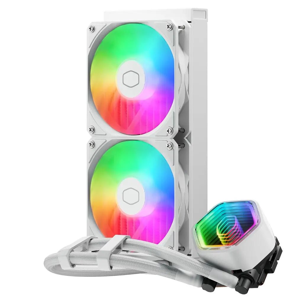 Cooler Master MasterLiquid 240L Core ARGB AIO Liquid CPU Cooler - White Edition