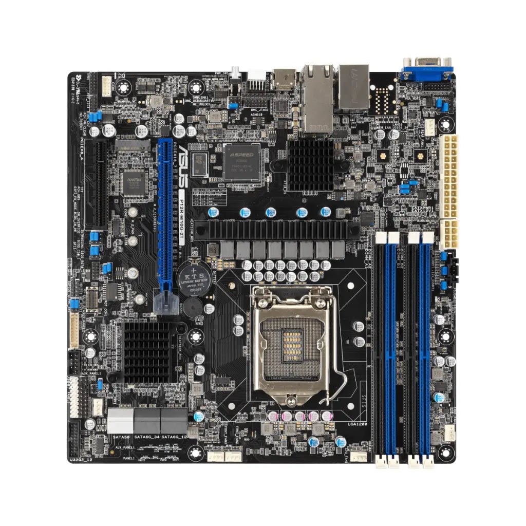 ASUS P12R-M-10G-2T Intel C252 LGA1200 Micro ATX Server Motherboard with Dual 10G LAN