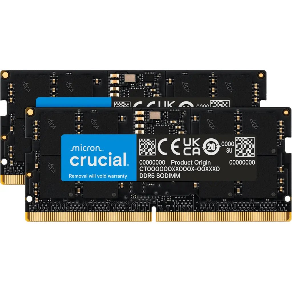 Crucial 32GB (2x16GB) DDR5 5600MHz CL46 SODIMM Laptop Memory Kit
