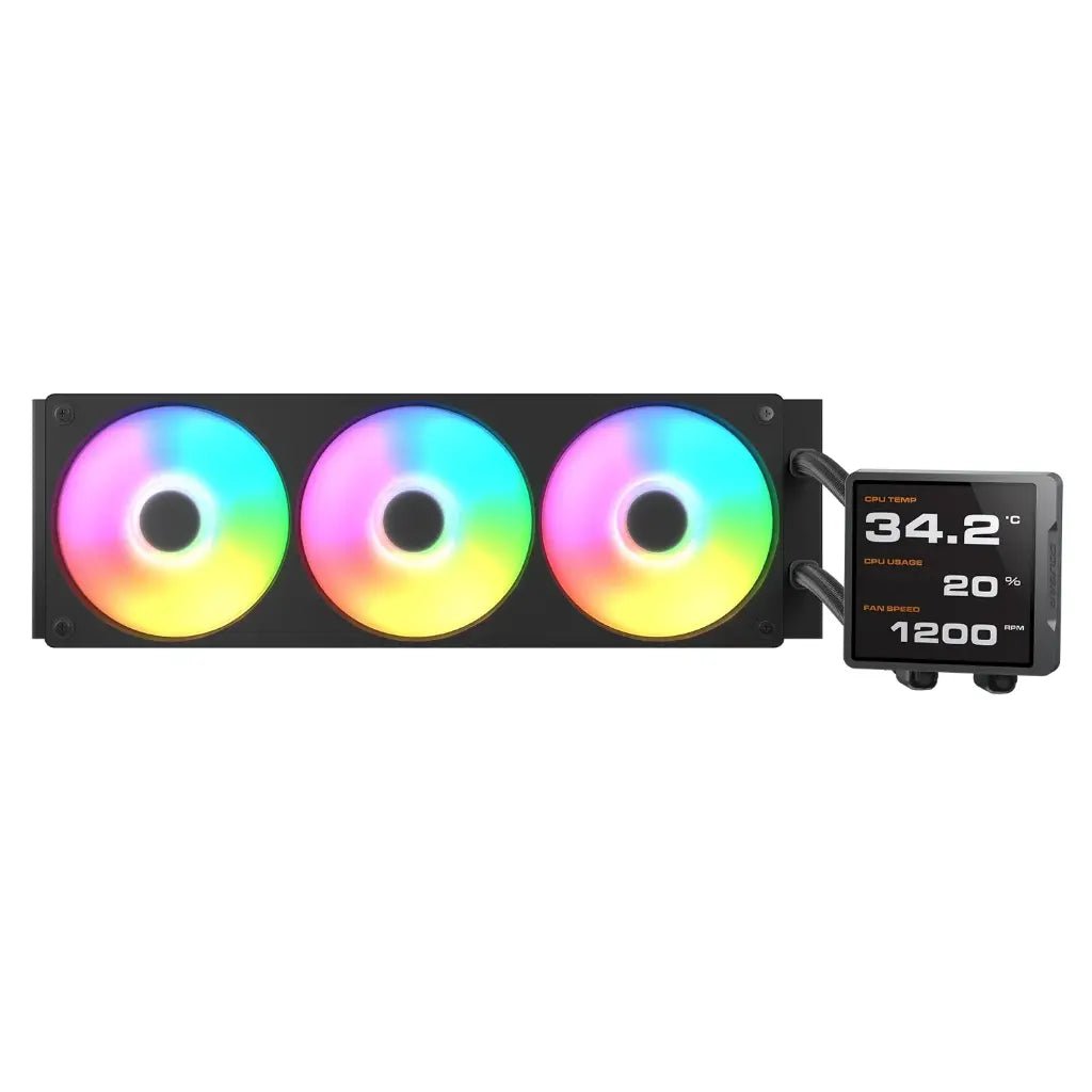 Cougar Poseidon Vistek Pro 360mm ARGB AIO Liquid CPU Cooler with 3.95-Inch IPS LCD Screen - Black