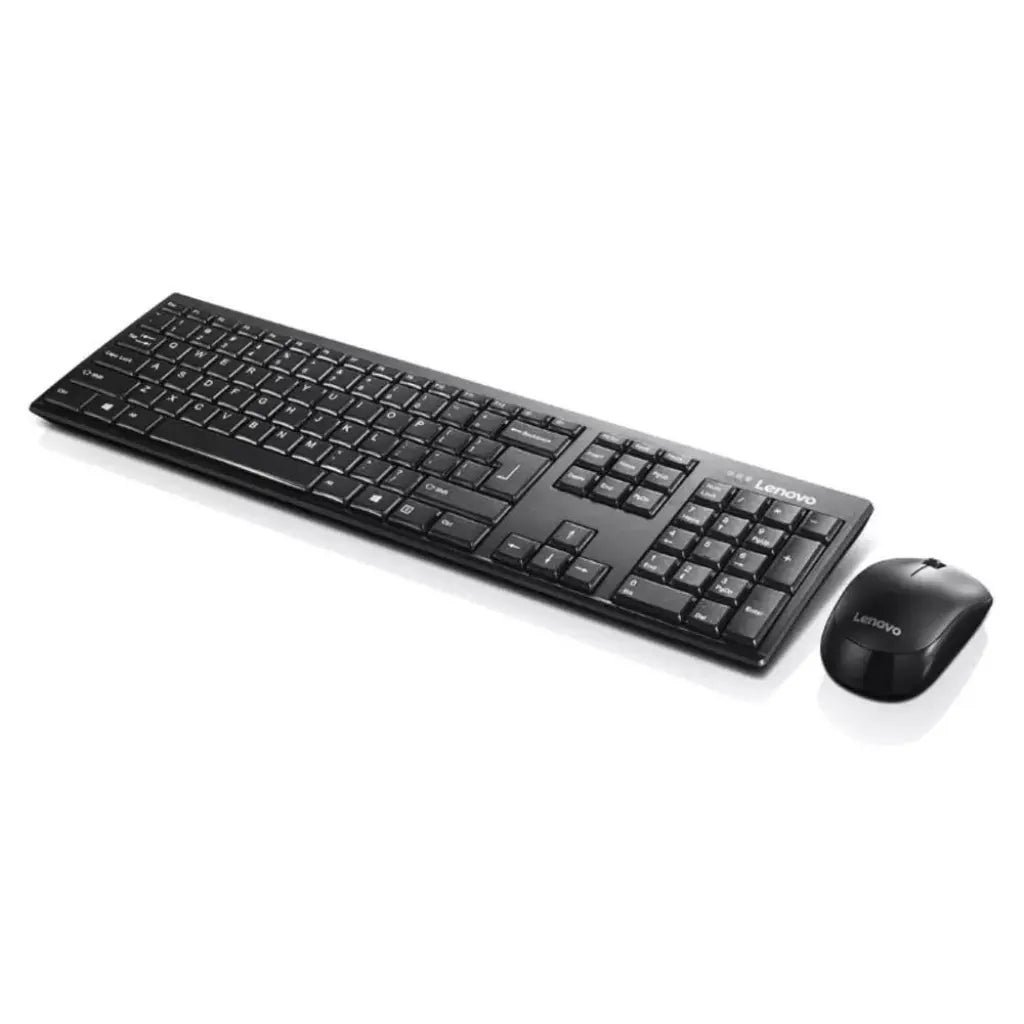 Lenovo 100 Wireless Keyboard and Mouse Combo with 2.4GHz Nano USB Receiver - Ergonomic Full-Size Layout