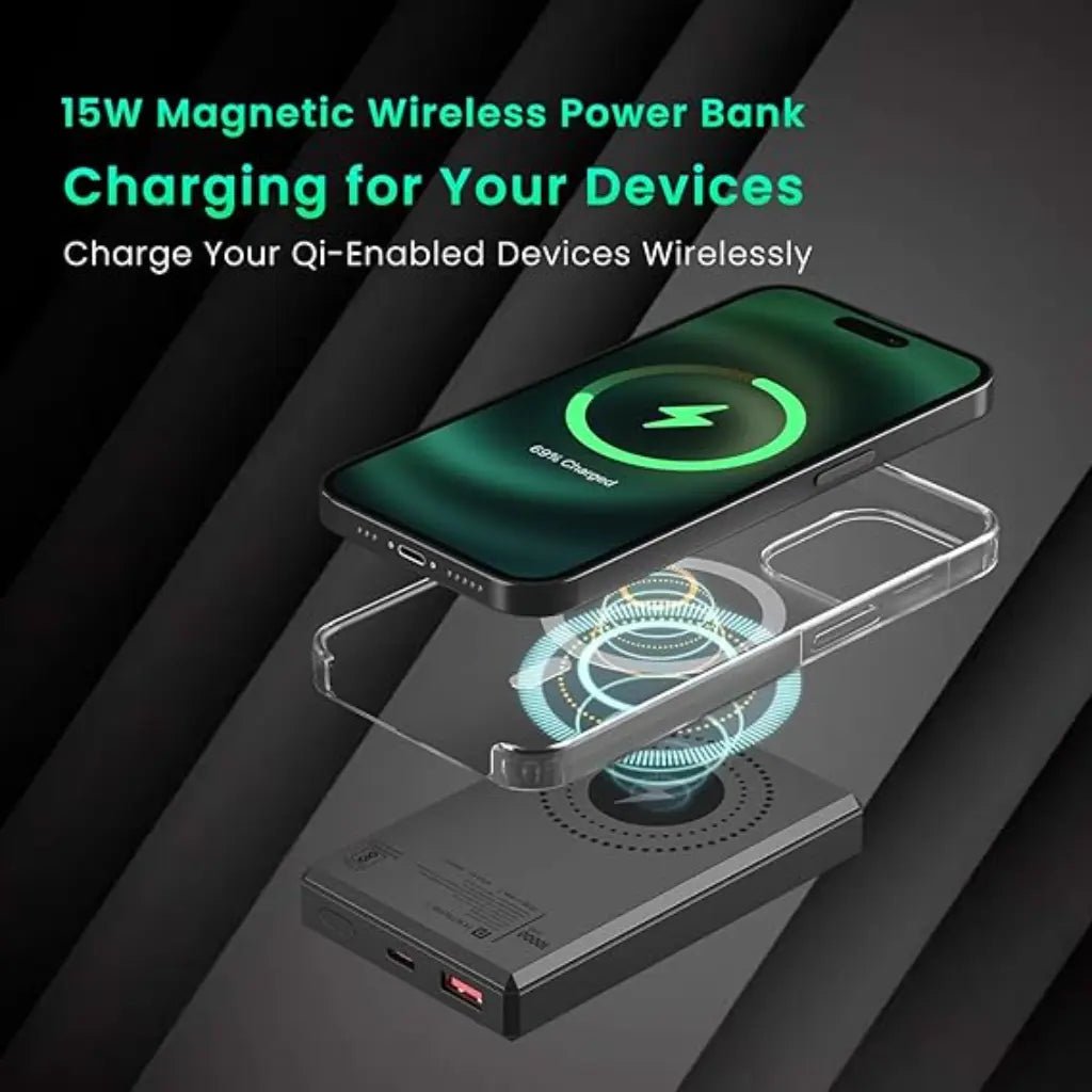 Portronics Luxcell MagClick 10K (POR 2257) 10000mAh 15W Magnetic Wireless & 22.5W Fast Charging Power Bank