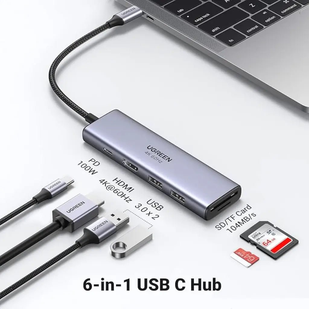 Ugreen 6-in-1 USB-C Multifunctional Docking Station with 4K HDMI and 100W Power Delivery
