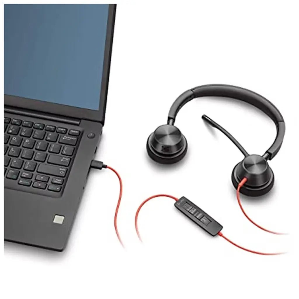 Poly Blackwire 3320-M USB-A Wired On-Ear Stereo Headset with Noise-Cancelling Microphone for Unified Communications