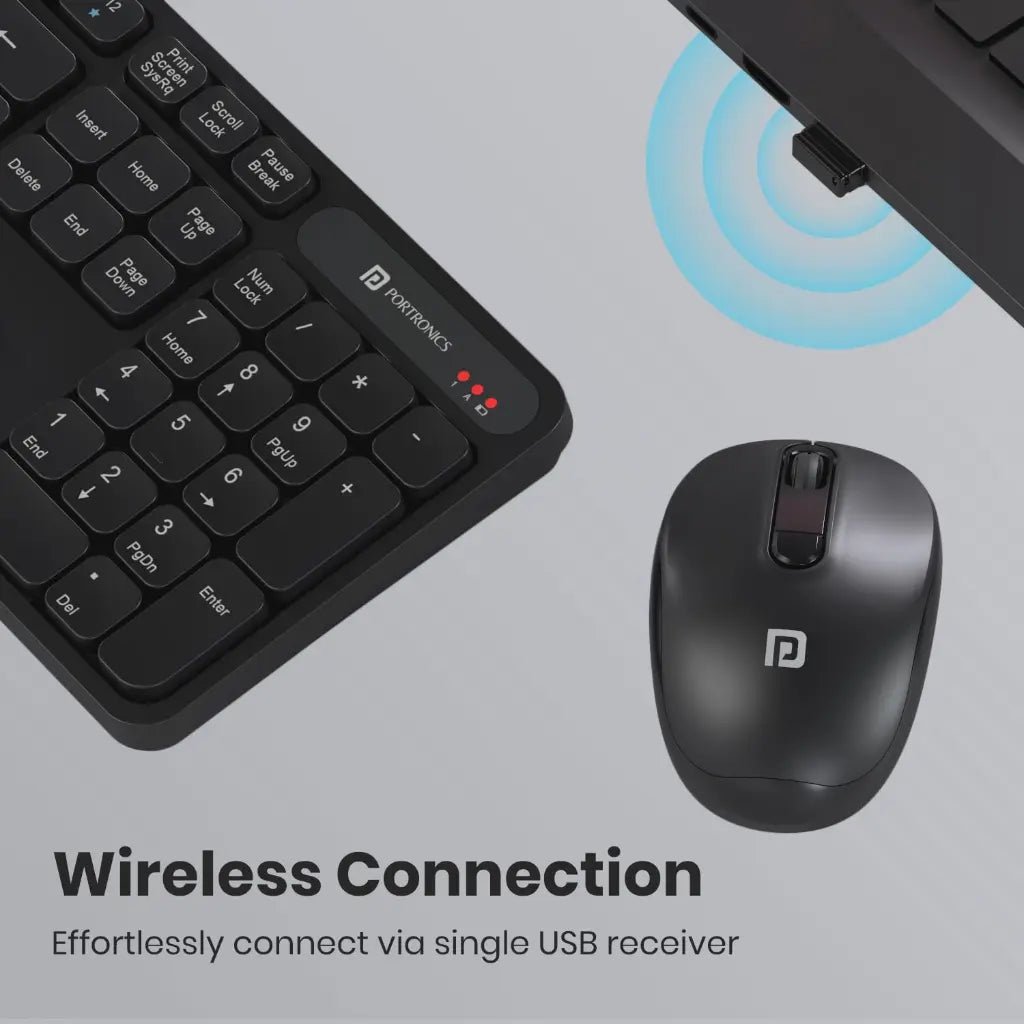 Portronics Key8 Combo POR 2400 Wireless Keyboard and Mouse Set with Adjustable DPI