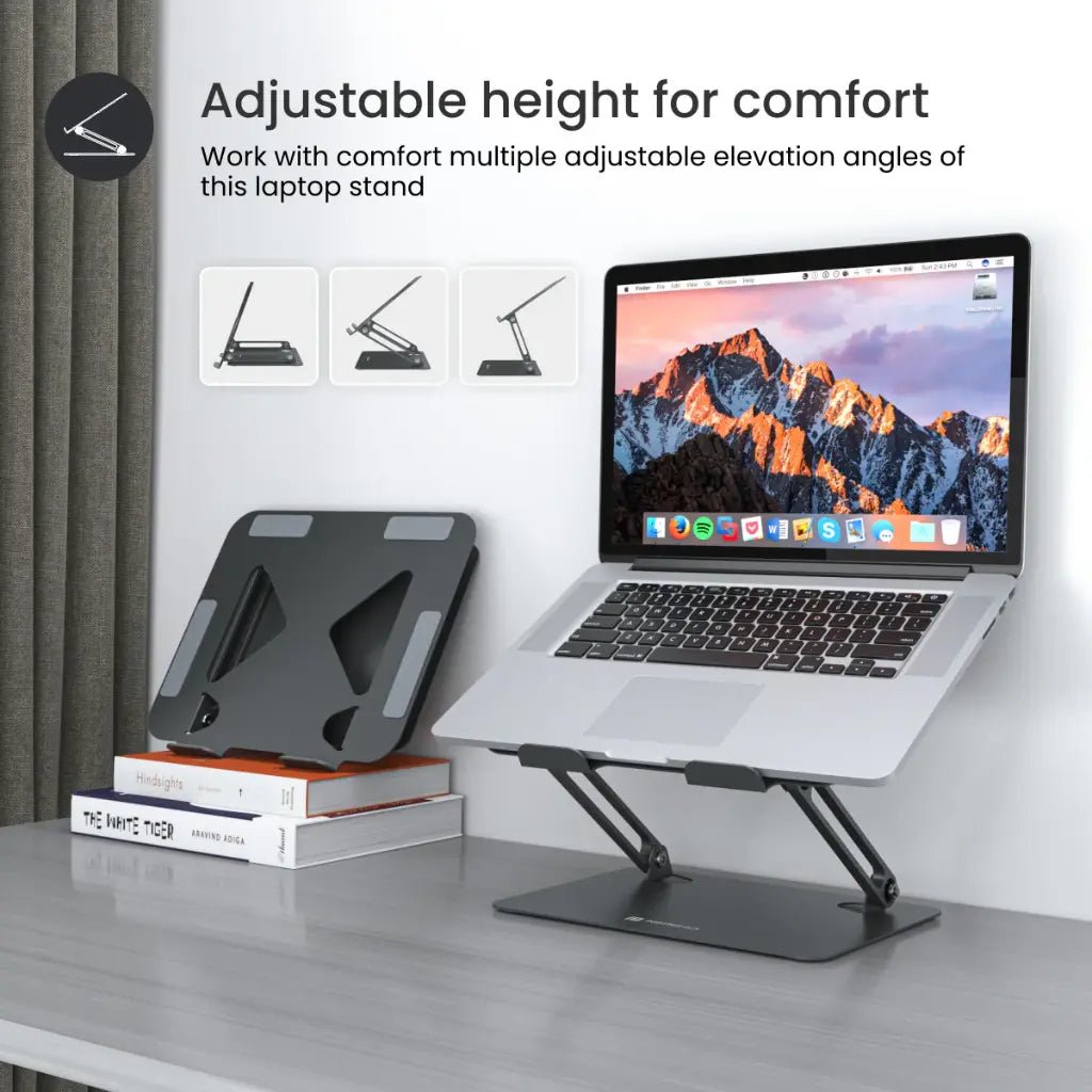 Portronics My Buddy K7 Adjustable Ergonomic Laptop Stand for Laptops up to 17 Inches