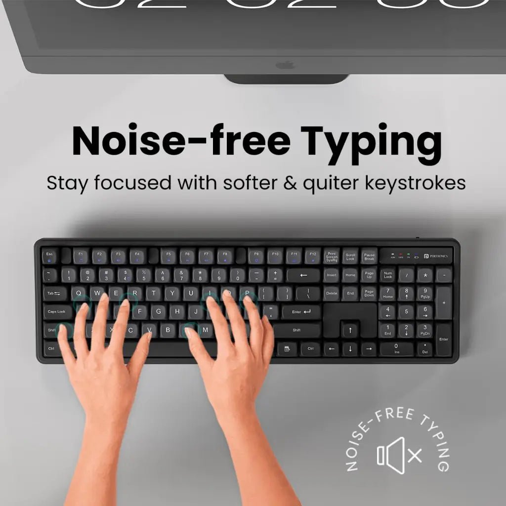 Portronics Key9 Wireless Keyboard and Mouse Combo Set - Grey