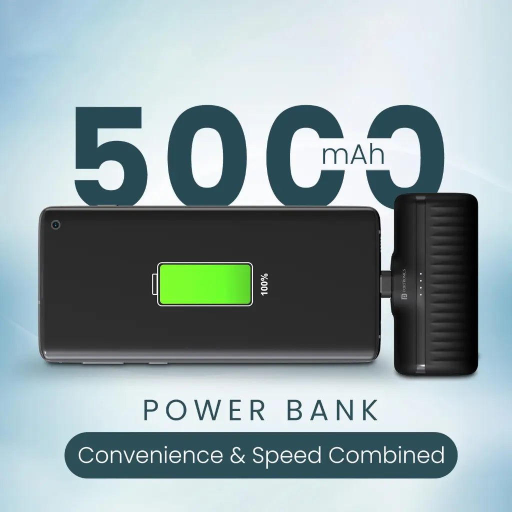 Portronics Power Pebble 5000mAh 20W Type-C Fast Charging Portable Power Bank (POR 2262)