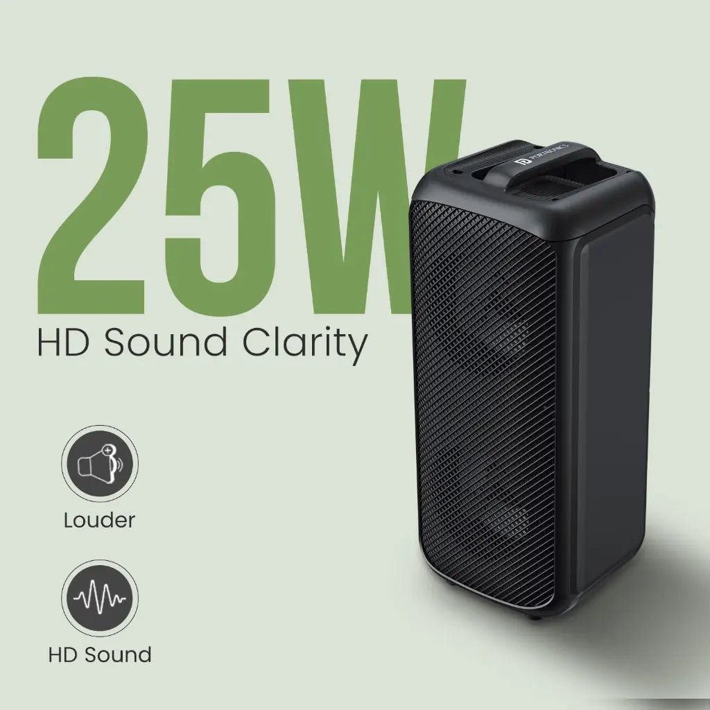 Portronics Rumble POR 2345 25W Bluetooth 5.3 Portable Party Speaker with Wired Microphone and 5-Hour Battery Life