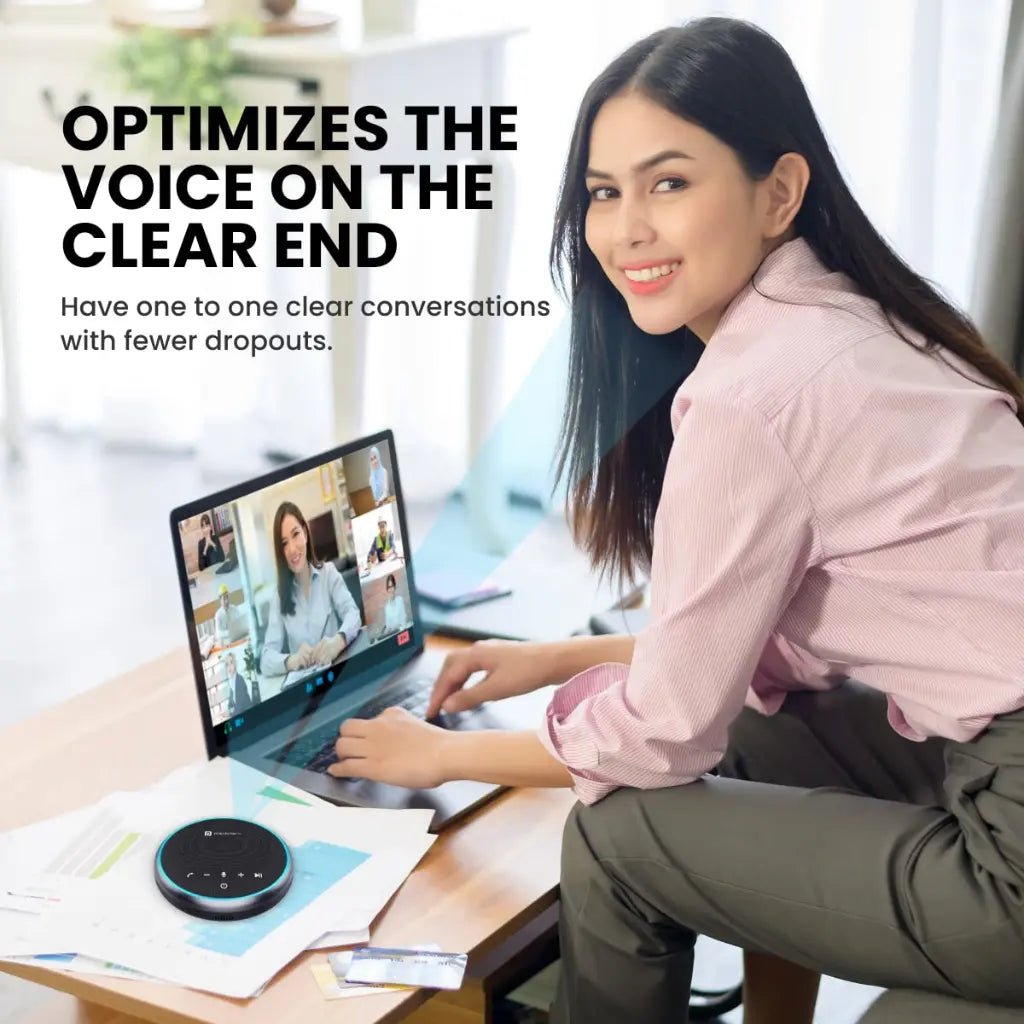 Portronics Talk One POR 1386 Portable Bluetooth 5.1 Conference Speaker with 360-Degree Omnidirectional Voice Coverage