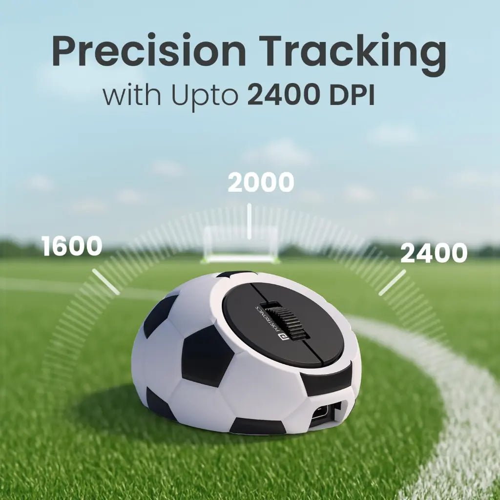 Portronics ToadPlay Football POR 3119 Mini Wireless Mouse with Dual Mode Connectivity and 2400 DPI Optical Sensor