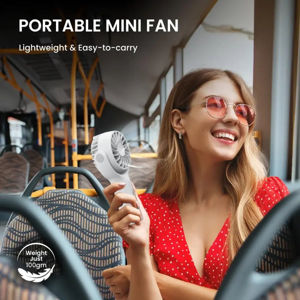 Portronics Toofan Mini POR 1926 Portable Rechargeable Handheld Fan with 7800 RPM High-Speed Motor
