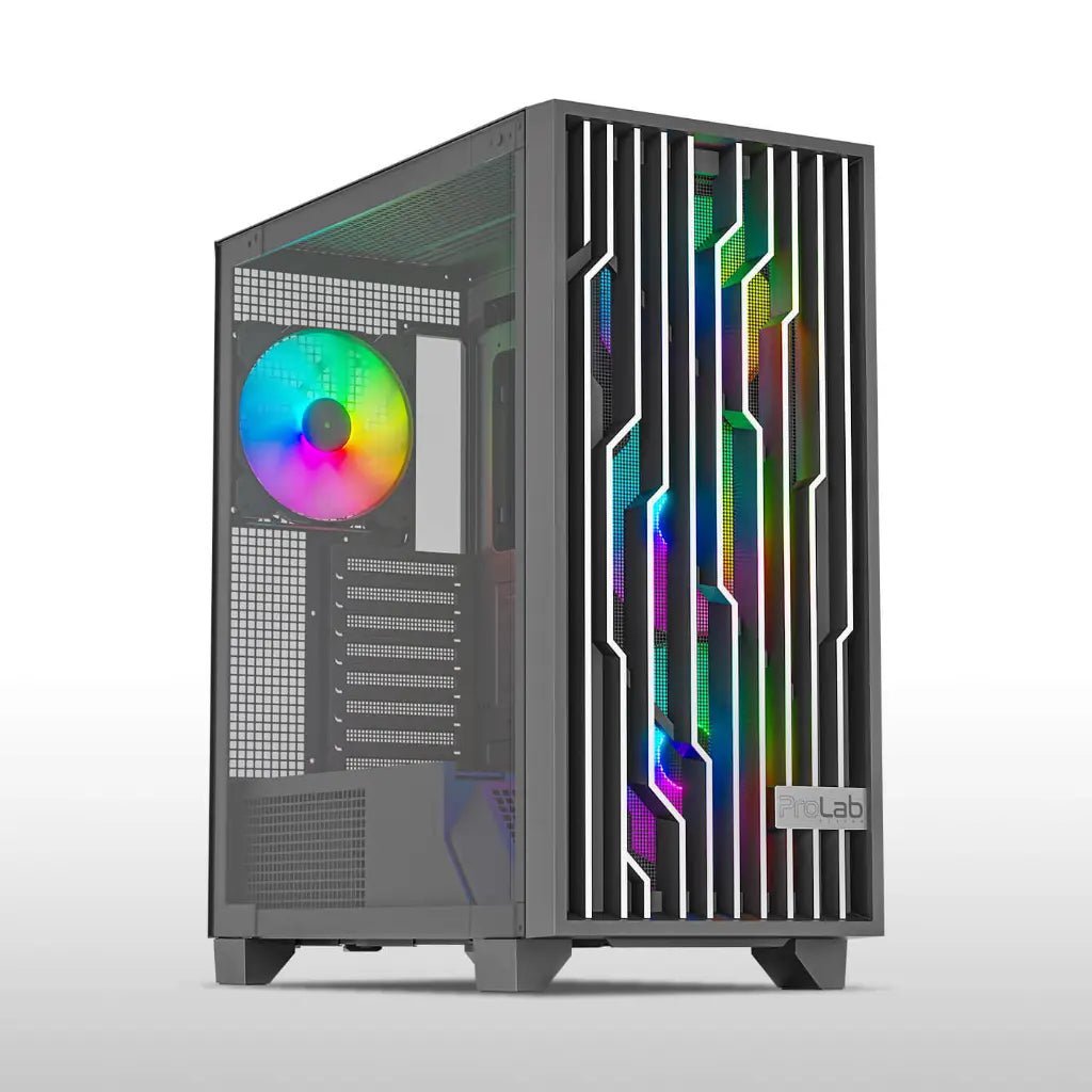 ProLab Design AI848 ARGB Mid-Tower ATX Workstation Cabinet with 4x140mm Fans and USB-C