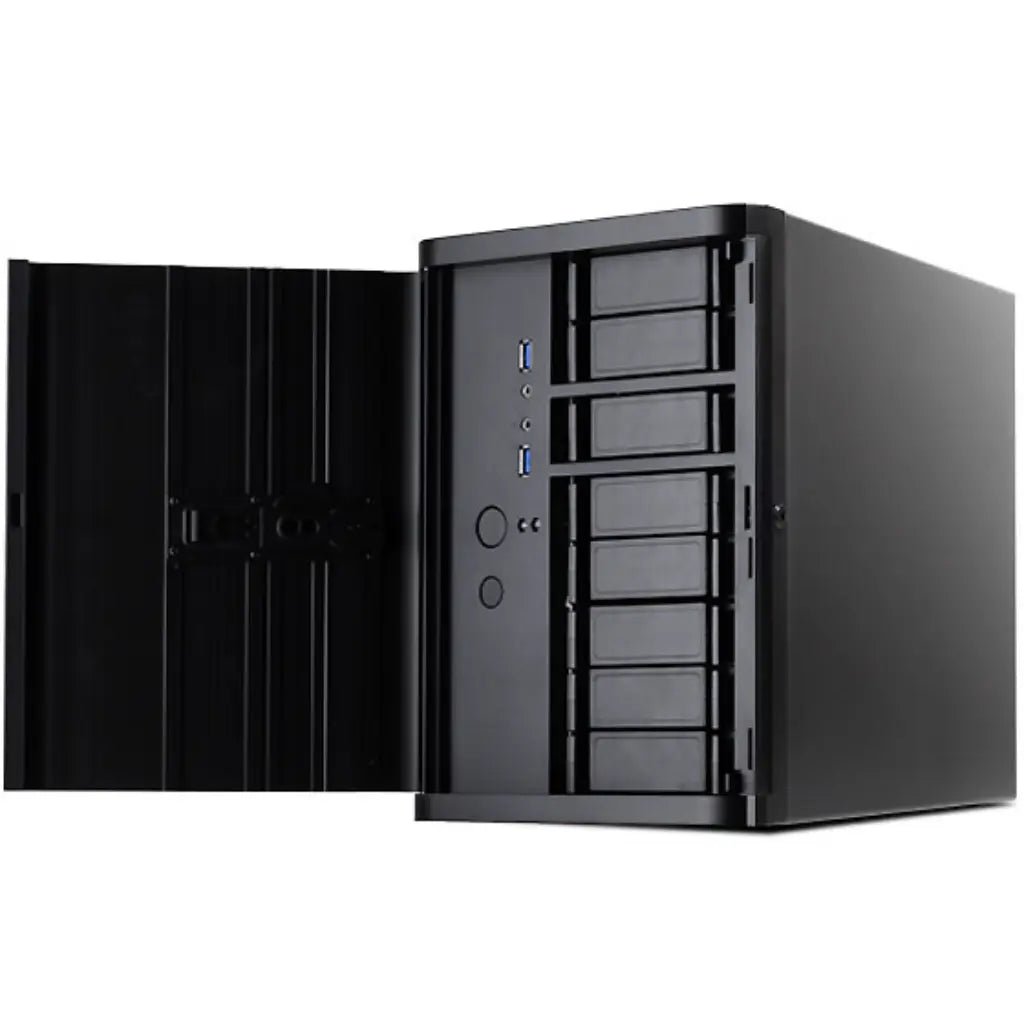 SilverStone DS380 Mini-ITX/Mini-DTX NAS Chassis with 8 Hot-Swap Drive Bays and USB 3.0 - Black