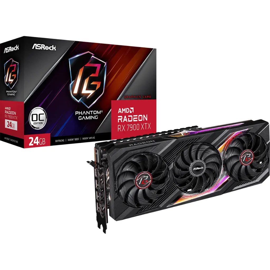 ASRock AMD Radeon RX 7900 XTX Phantom Gaming 24GB GDDR6 Overclocked Graphics Card