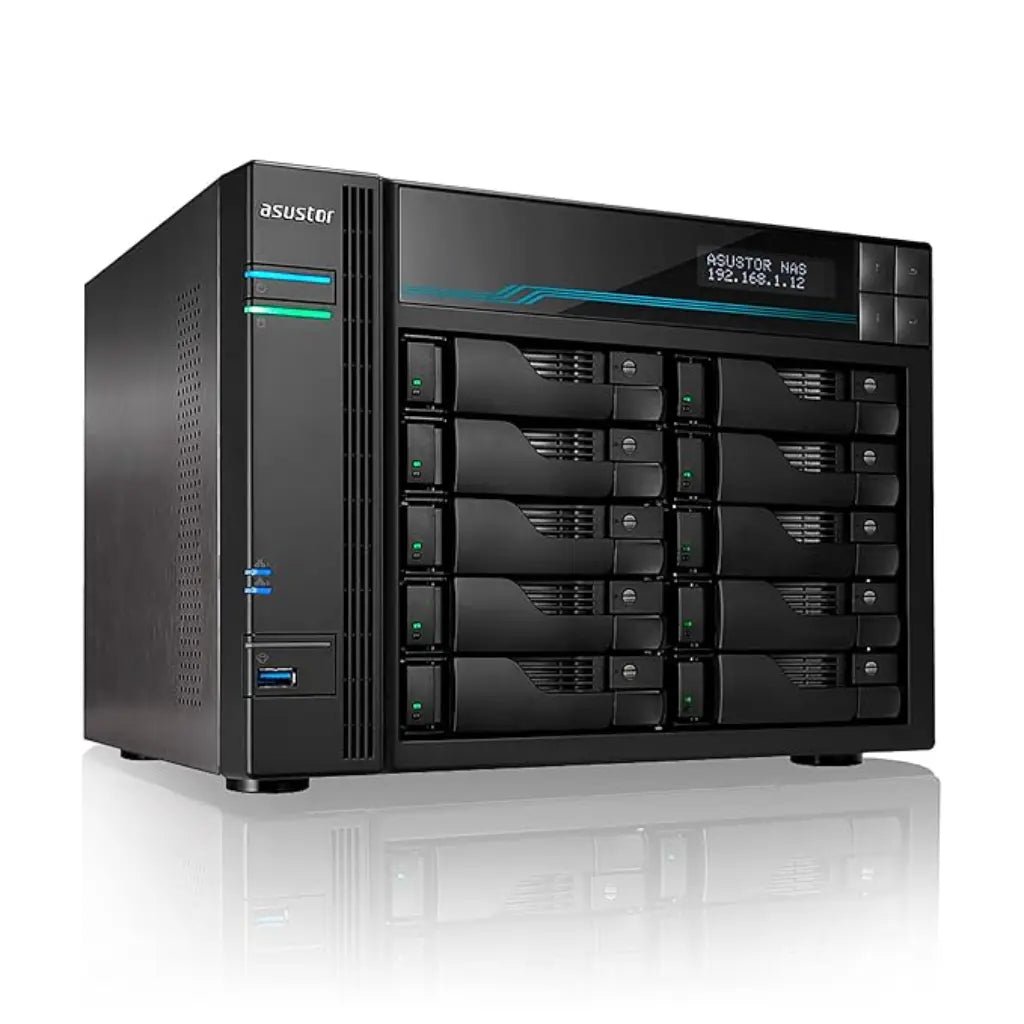 ASUSTOR Lockerstor 10 AS6510T 10-Bay High-Performance Diskless NAS with Dual 10GbE and 2.5GbE Connectivity