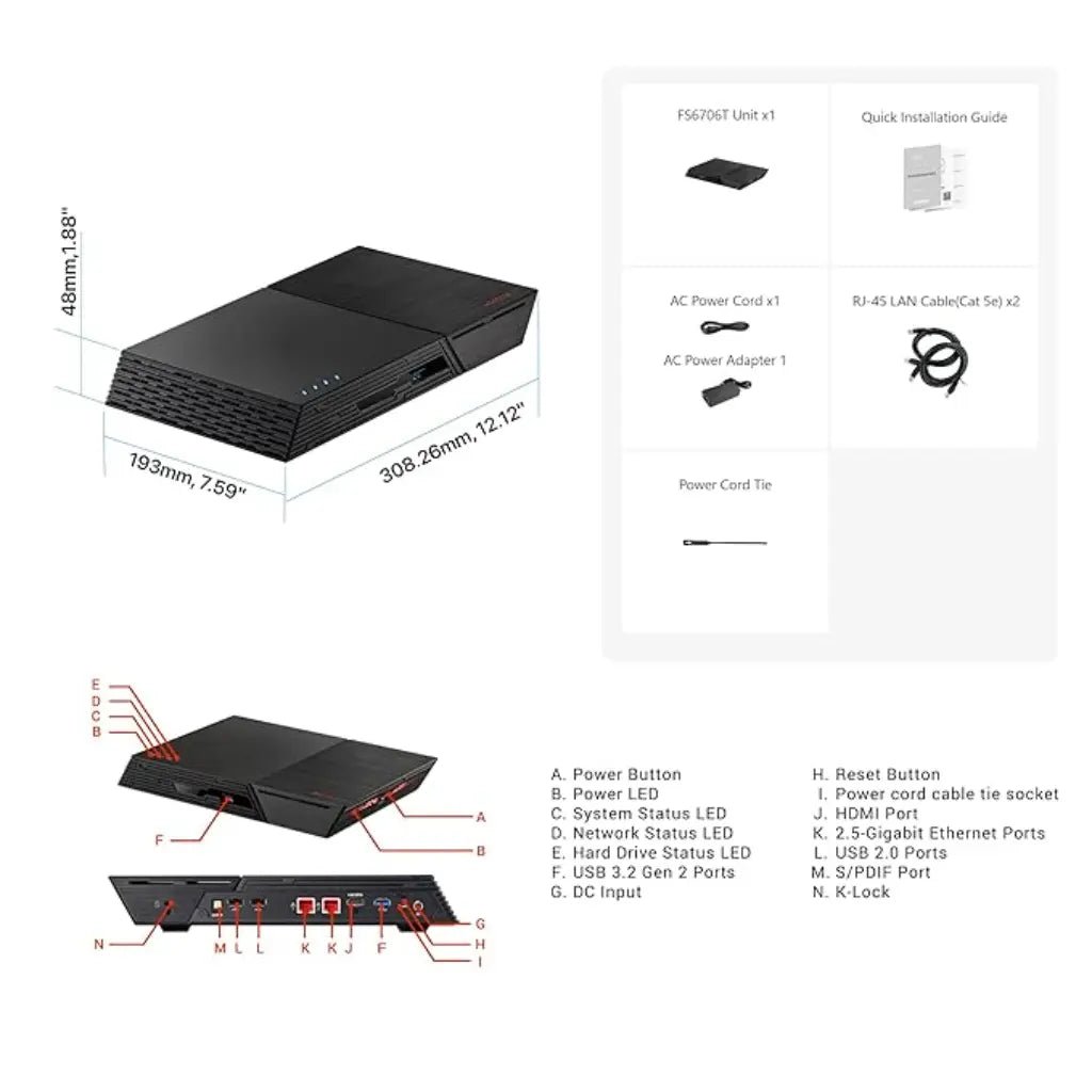 Asustor Flashstor 6 FS6706T 6-Bay M.2 NVMe SSD Network Attached Storage (NAS)