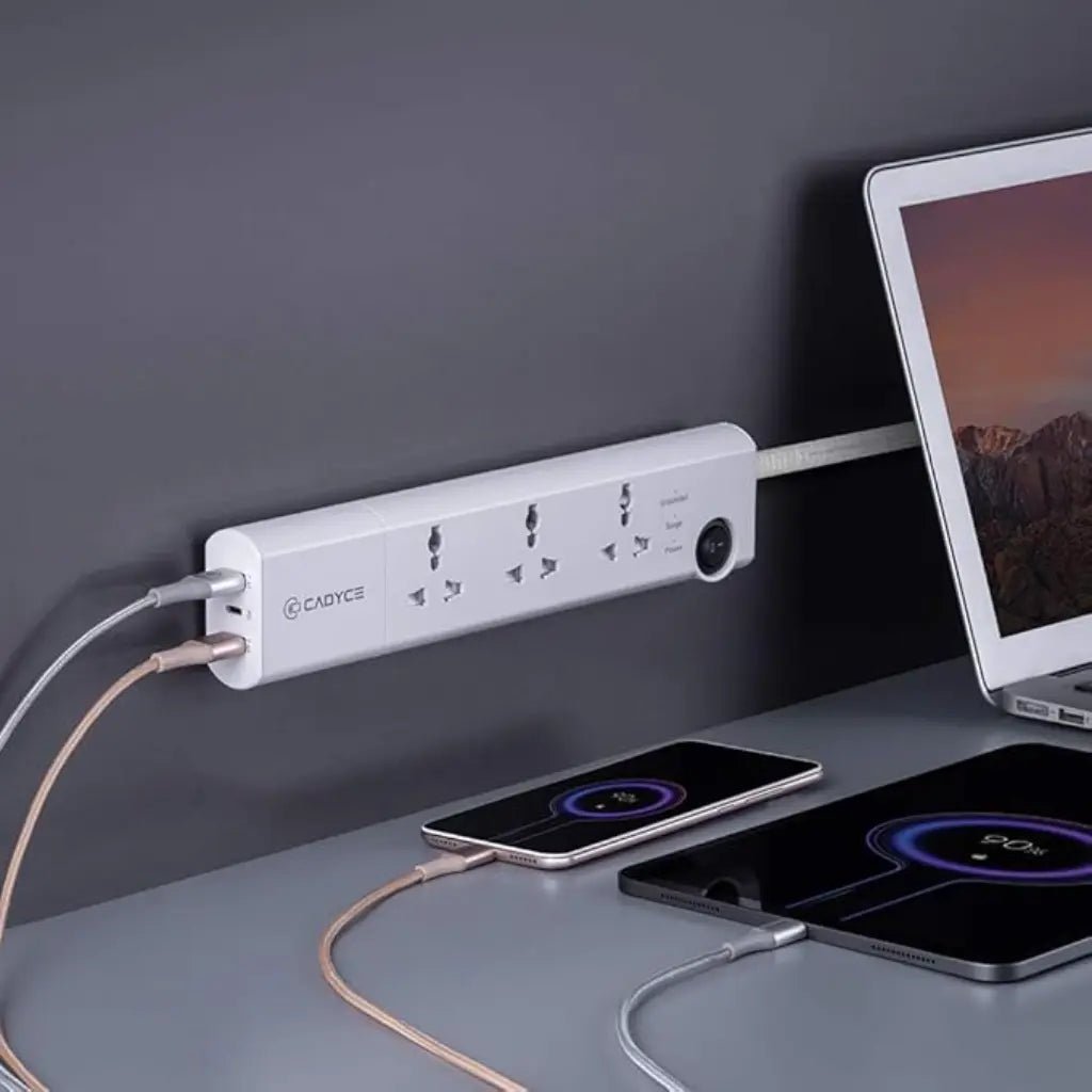 Cadyce CA-3SPS 3-Socket Surge Protector with 30W USB-C Power Delivery Fast Charging
