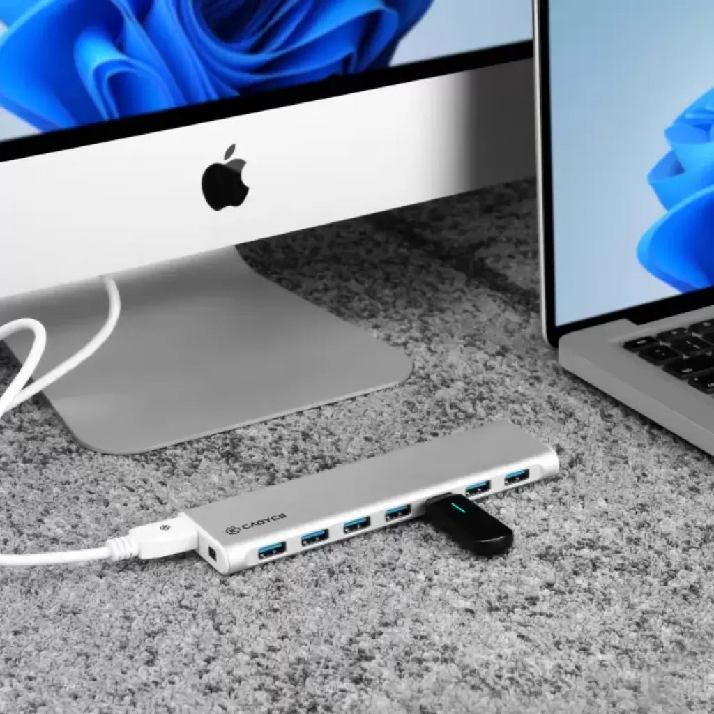 Cadyce CA-C7H USB-C to USB 3.0 7-Port Data Hub with Dedicated 2.4A Fast Charging Port