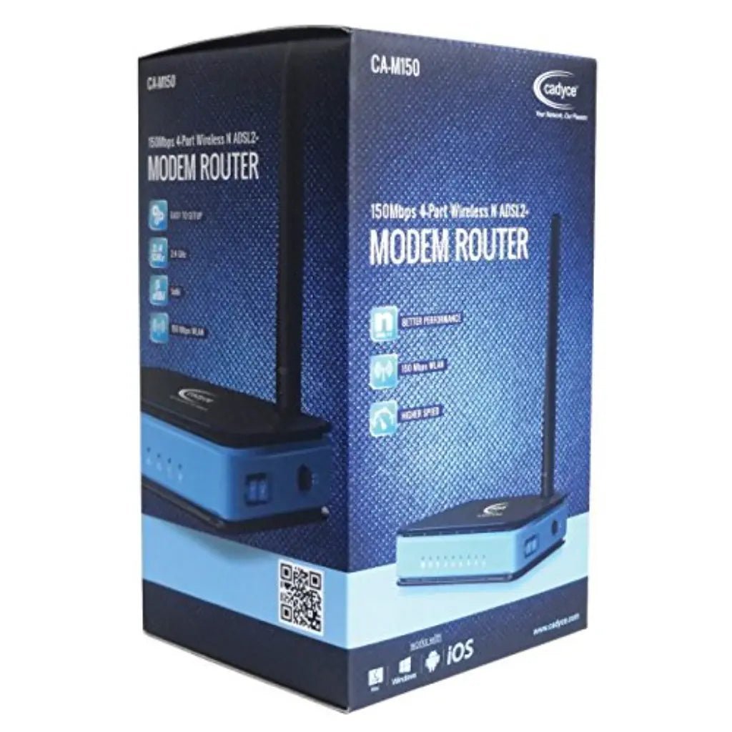 Cadyce CA-M150 150Mbps Wireless N ADSL2+ Modem Router with 4 LAN Ports - High-Speed Networking Solution