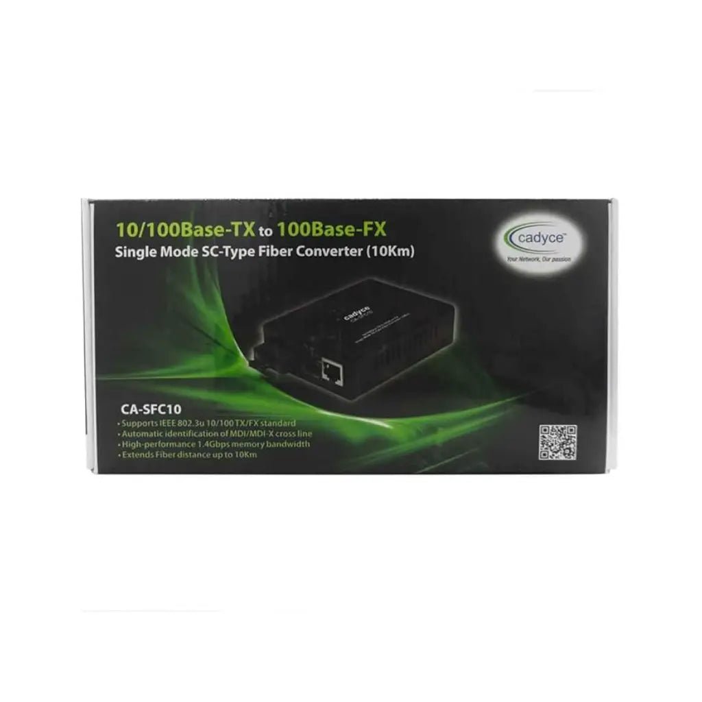 Cadyce CA-SFC10 10/100Base-TX to 100Base-FX Single-Mode SC Fiber Media Converter