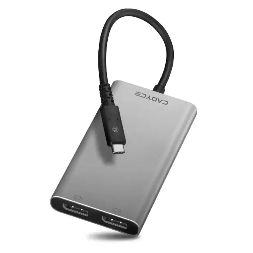 Cadyce CA-T3DP Thunderbolt 3 to Dual DisplayPort Adapter - Supports Dual 4K or Single 5K Resolution