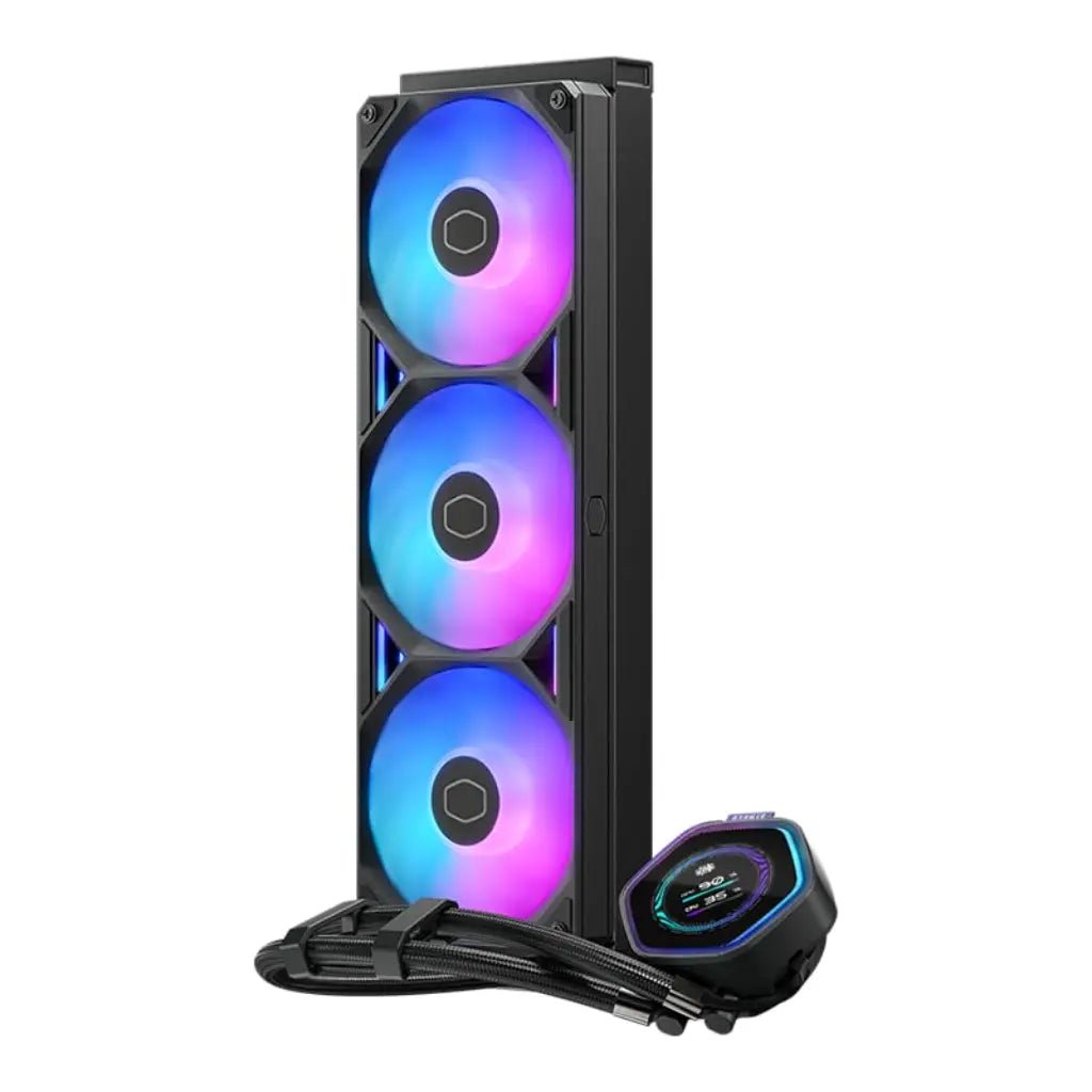 Cooler Master MasterLiquid Atmos II 360mm ARGB AIO Liquid CPU Cooler with LCD Display - Black