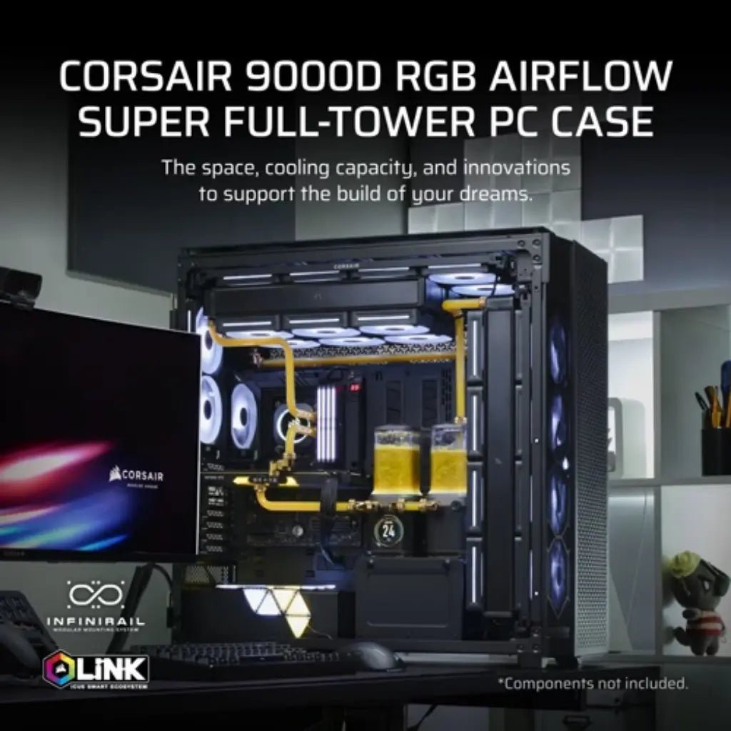 Corsair 9000D RGB Airflow Super Full Tower PC Case with Tempered Glass Side Panel