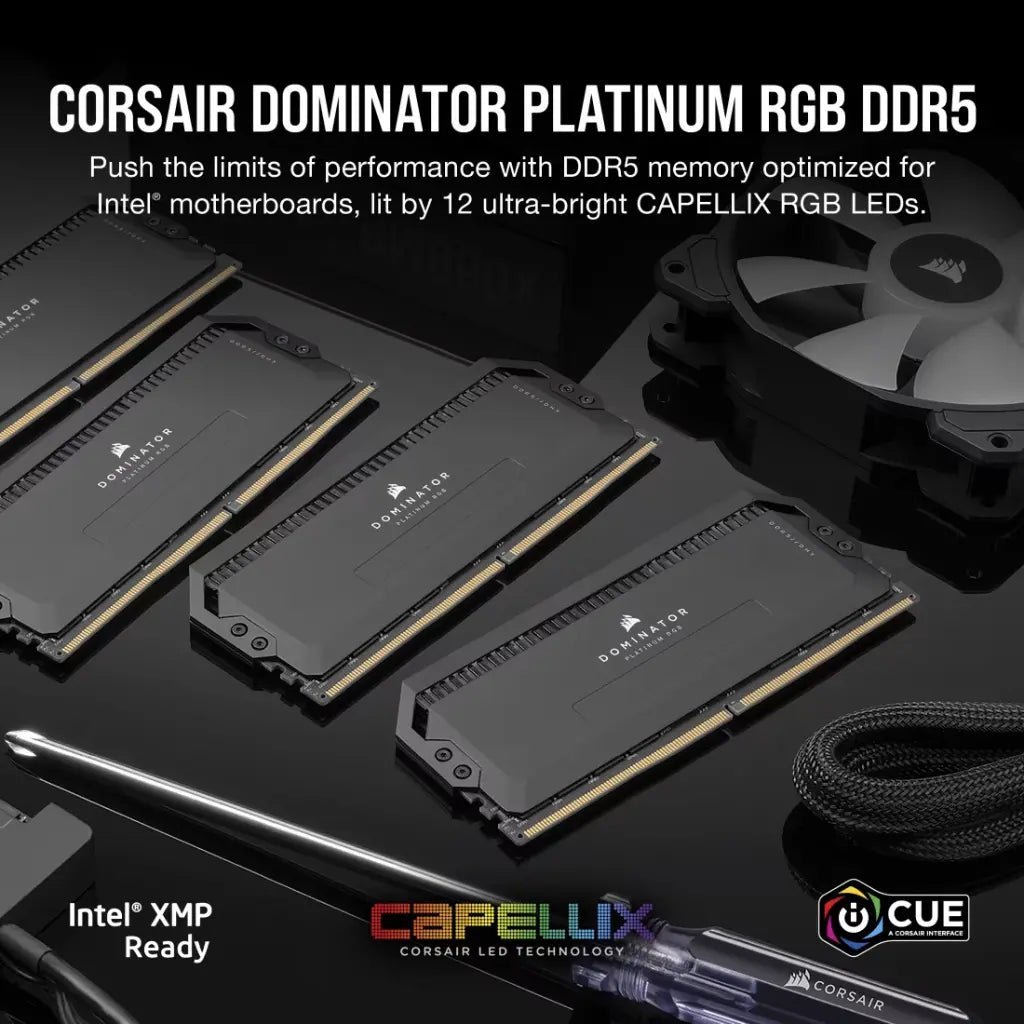 Corsair Dominator Platinum RGB 32GB (2x16GB) DDR5 7000MHz CL34 High-Performance Desktop Memory Kit - Black