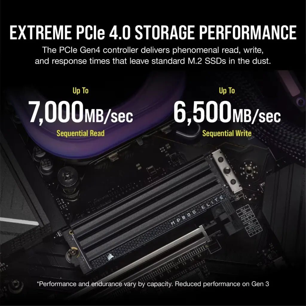 Corsair MP600 Elite 2TB PCIe Gen4 x4 NVMe M.2 Internal SSD with Integrated Heatsink