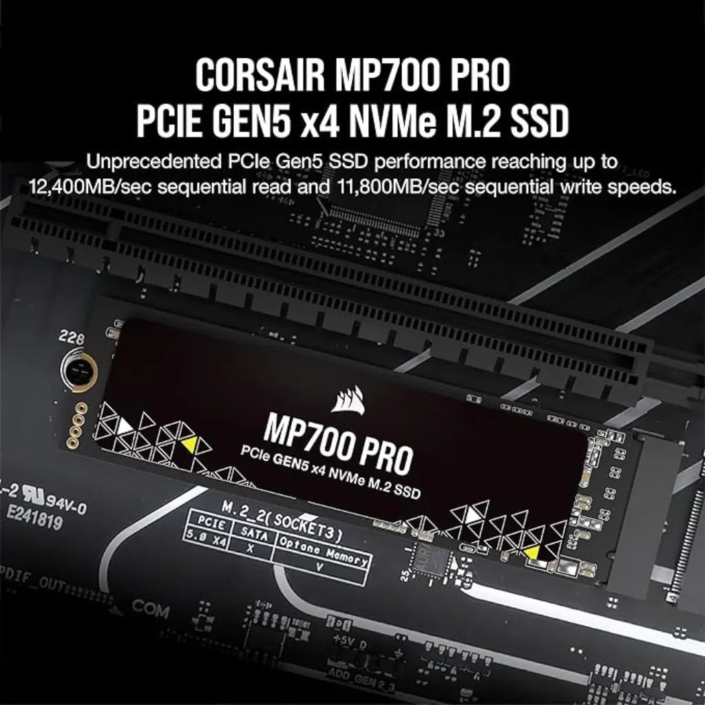 Corsair MP700 Pro 2TB PCIe Gen5 x4 NVMe 2.0 M.2 Internal Solid State Drive