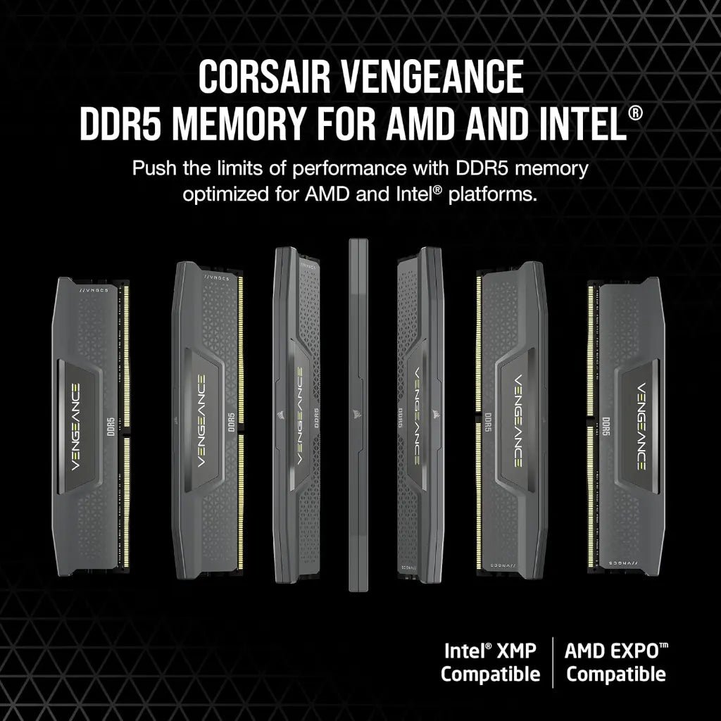 Corsair Vengeance 32GB (2x16GB) DDR5 6000MHz CL38 Desktop Memory Kit - Gray