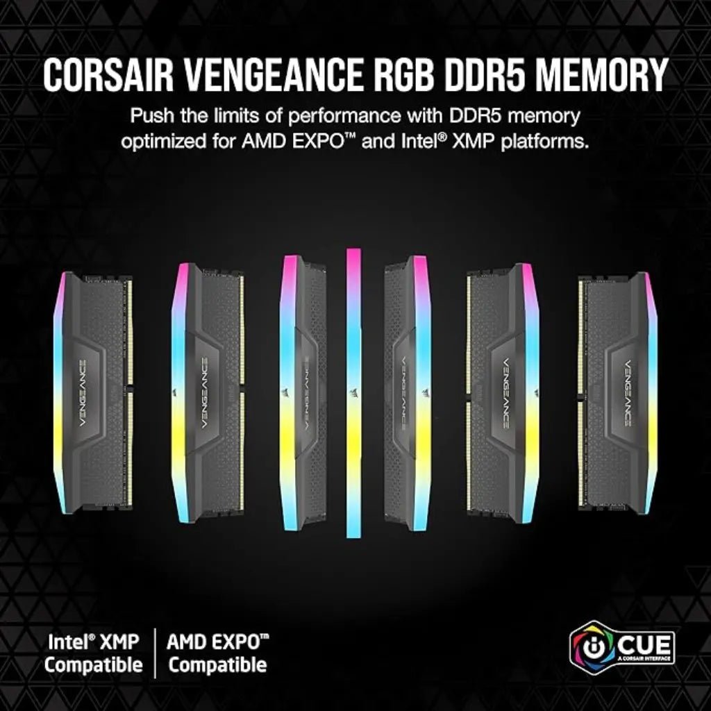 Corsair Vengeance RGB 96GB (2 x 48GB) DDR5 6000MHz CL30 Desktop Memory Kit