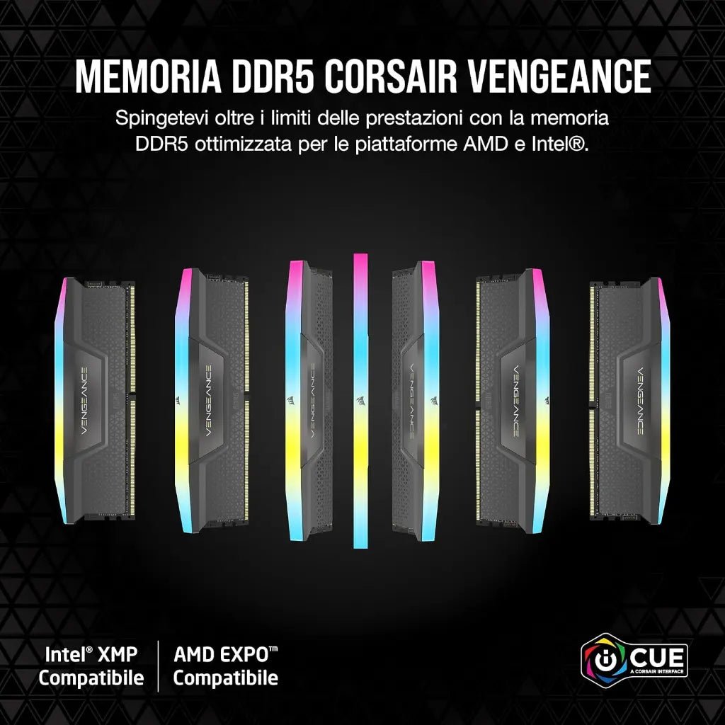 Corsair Vengeance RGB 96GB (2x48GB) DDR5 6000MHz CL36 High-Performance Gaming Desktop Memory Kit