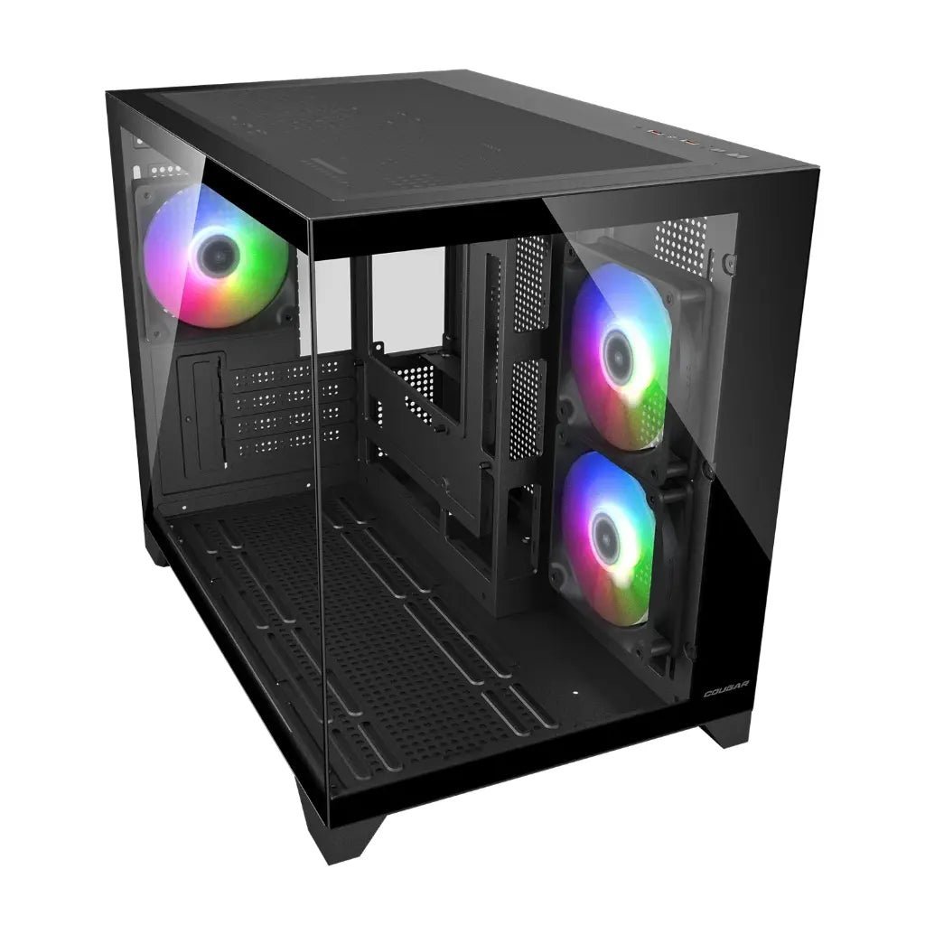 Cougar FV150 Mini RGB Dual Chamber Tempered Glass Mini Tower PC Case - Black