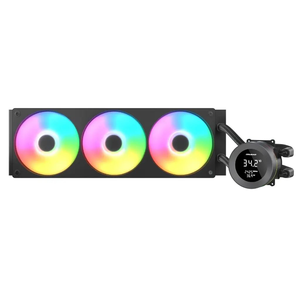 Cougar Poseidon Vistek ARGB 360mm Analog Liquid CPU Cooler with 1.9-Inch LCD Display - Black