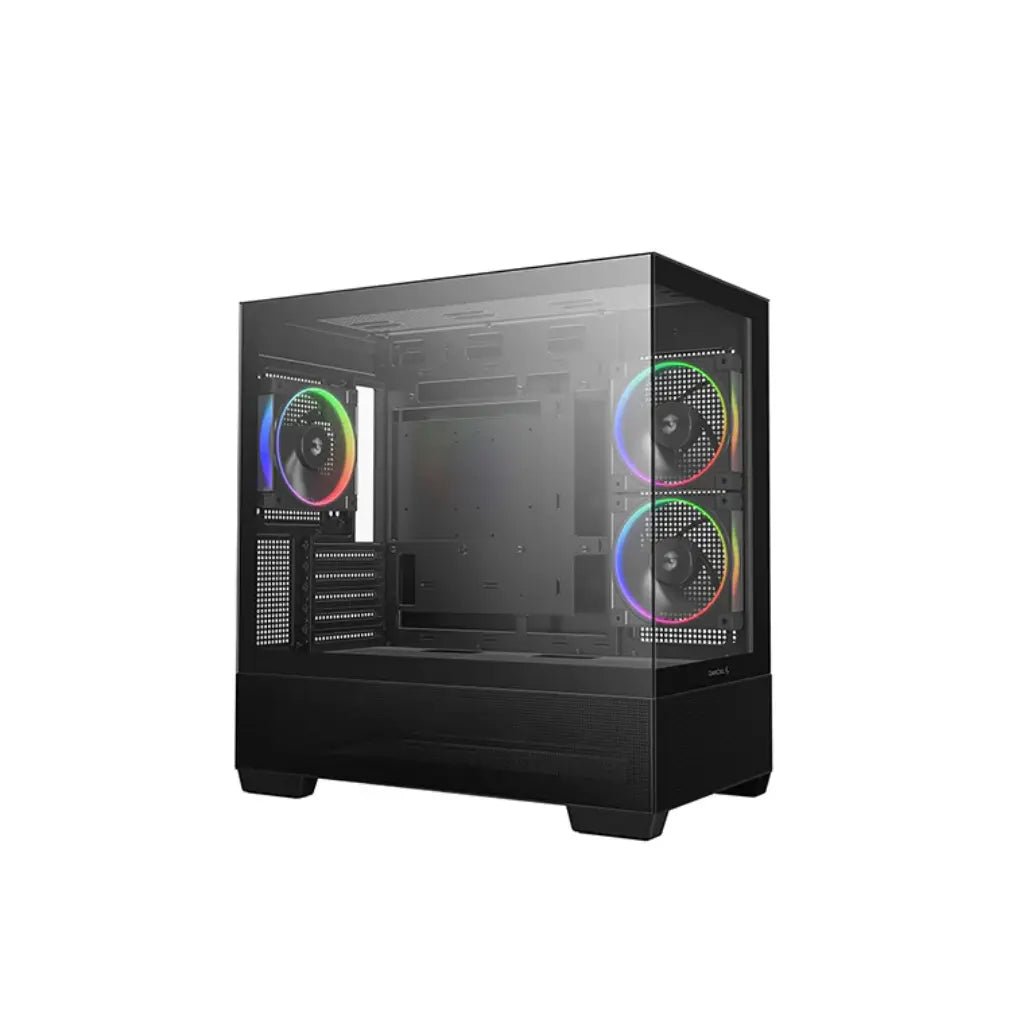 DeepCool CG380 3F Panoramic Dual-Tempered Glass Micro-ATX Mid-Tower Computer Case - Black
