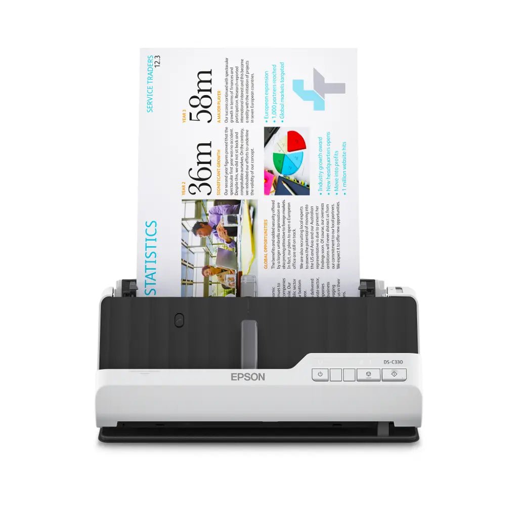 Epson WorkForce DS-C330 Ultra-Compact A4 Sheet-fed Document Scanner - High-Speed Professional Desktop Scanner