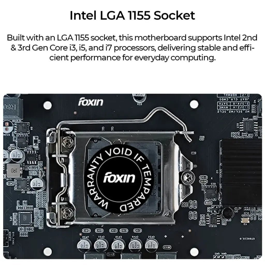 Foxin H61 PRIME Intel H61 Chipset LGA1155 Socket DDR3 RAM Support Micro-ATX Motherboard
