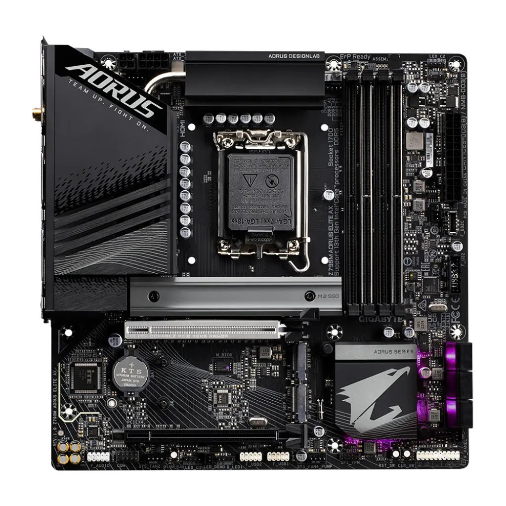 Gigabyte Z790M AORUS ELITE AX Wi-Fi 6E Intel Z790 LGA1700 DDR5 Micro-ATX Gaming Motherboard
